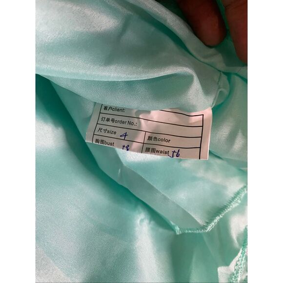 Pseadujcn Mint Teal Sequin Satin Bows Pageant Dress Formal Dress NWT 4 - Picture 10 of 12